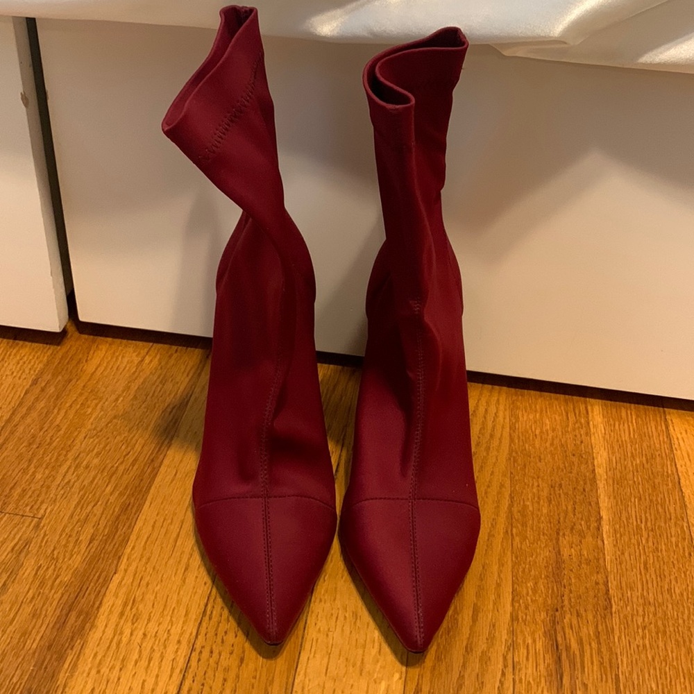 Red ankle booties